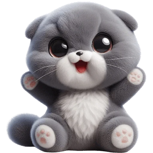 🥳 Стикер «Серый котик» для Telegram