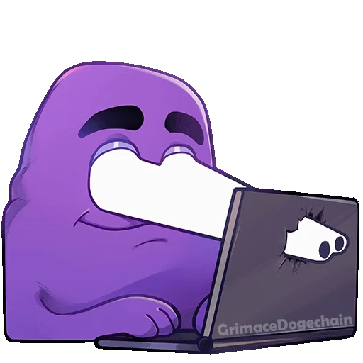 👀 Стикер «Grimace DogeChain» для Telegram
