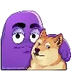 🐶 Эмодзи «grimace dogechain» для Telegram