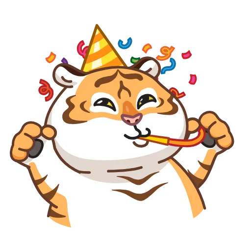 🥳 Стикер «Grumpy Tiger» для Telegram