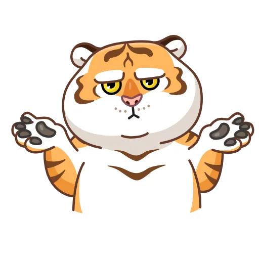 🤷‍♀️ Стикер «Grumpy Tiger» для Telegram