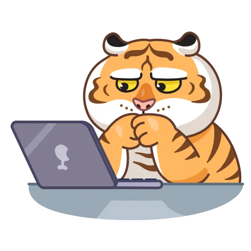 👨‍💻 Стикер «Grumpy Tiger» для Telegram