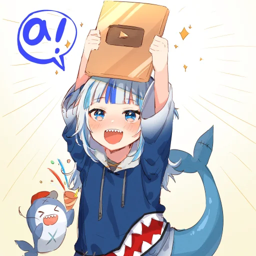 🥳 Стикер «Gawr Gura Гавр Гура» для Telegram