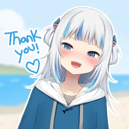 😘 Стикер «Gawr Gura Гавр Гура» для Telegram