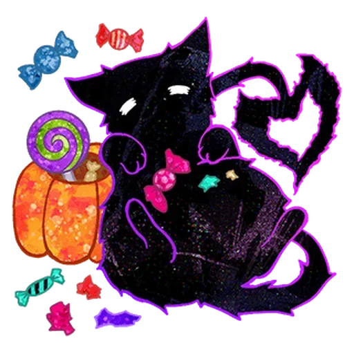 🍭 Стикер «Halloween Space Cat» для Telegram