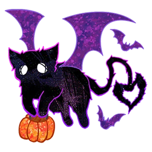 🦇 Стикер «Halloween Space Cat» для Telegram