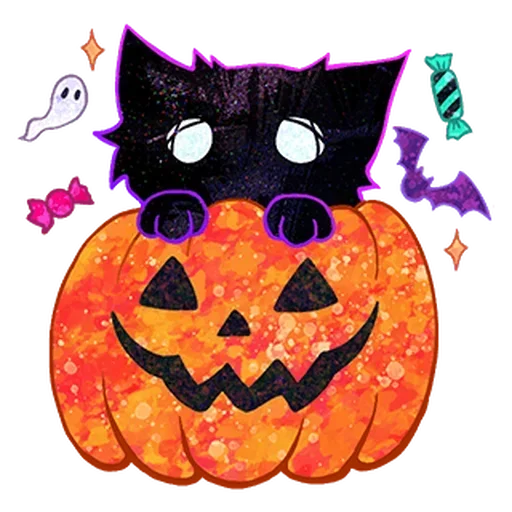 Стикерпак Halloween Space Cat для Telegram