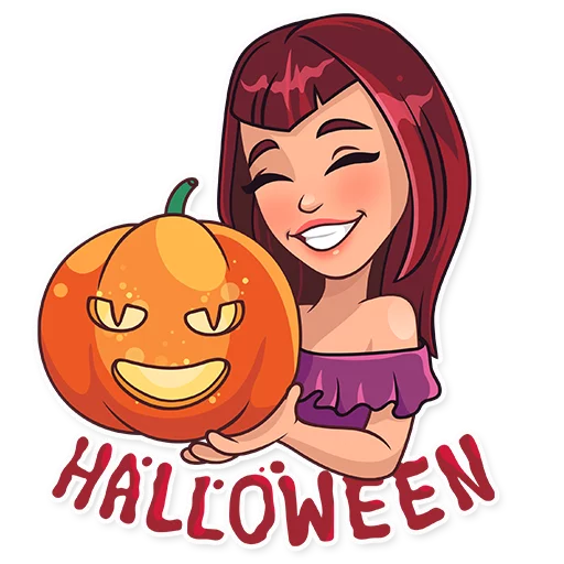 😁 Стикер «Halloween Girl» для Telegram