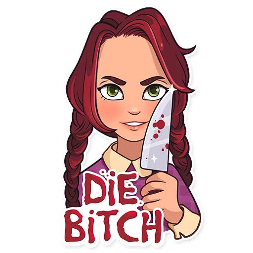 😡 Стикер «Halloween Girl» для Telegram