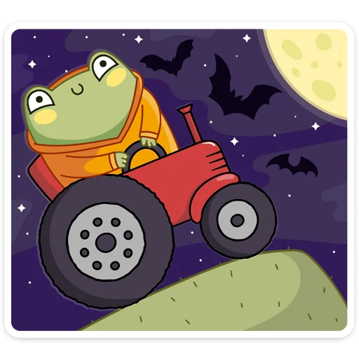 🚜 Стикер «Хеллоуин с Хоппером» для Telegram