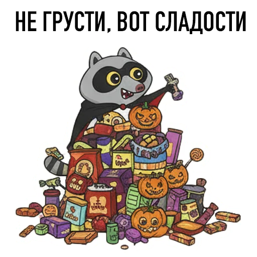 🍫 Стикер «HALLOWEEN с Луи де Ля Фер» для Telegram