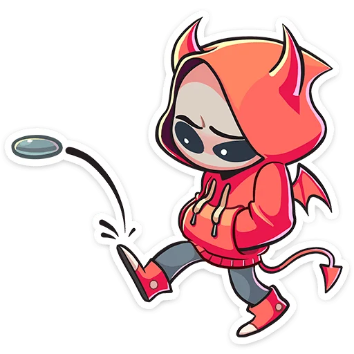 🥺 Стикер «Нимб и Рожки» для Telegram