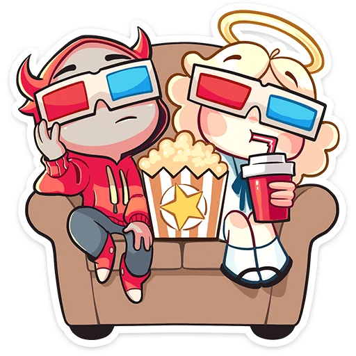 😍 Стикер «Нимб и Рожки» для Telegram