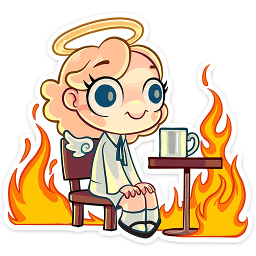 😆 Стикер «Нимб и Рожки» для Telegram