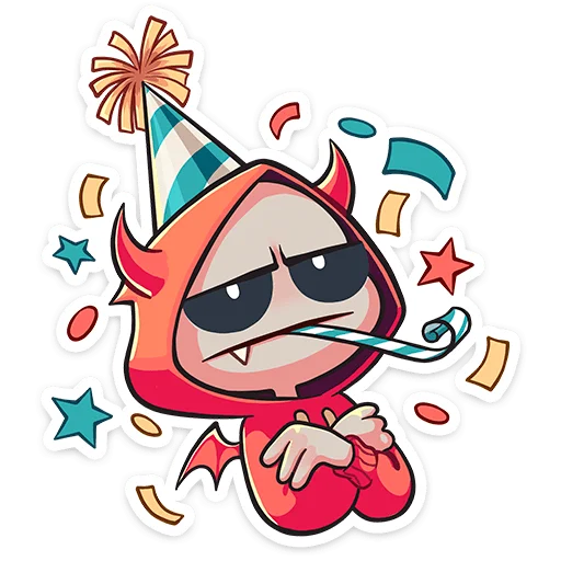 🤗 Стикер «Нимб и Рожки» для Telegram