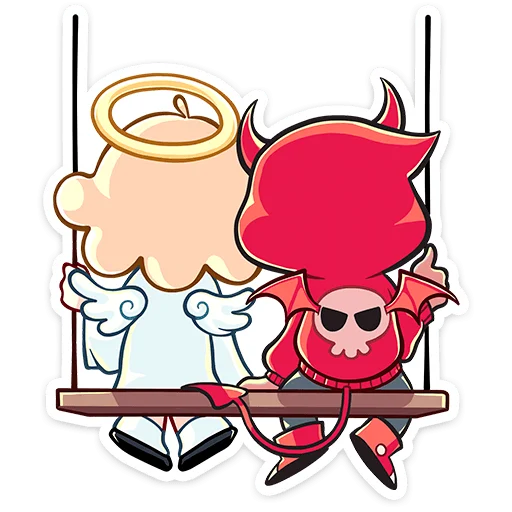 😠 Стикер «Нимб и Рожки» для Telegram