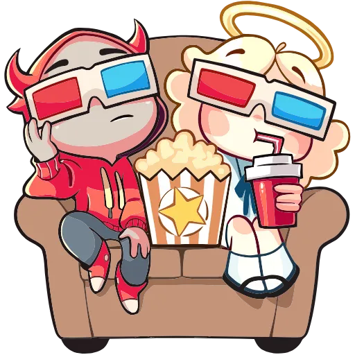🍿 Эмодзи «Нимб и Рожки» для Telegram