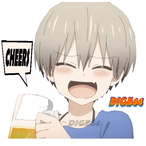 🍻 Стикер «HANA UZAKI CHAN WTHO» для Telegram