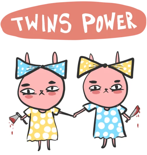 👯‍♀️ Стикер «hand bunny» для Telegram