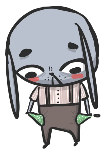 😔 Стикер «hand bunny» для Telegram
