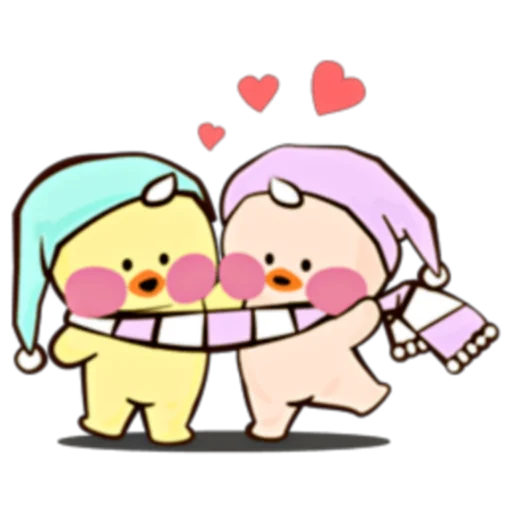 🐥 Стикер «Happy Fanfanduck + fanfanchuu (FULL) [ENG]» для Telegram