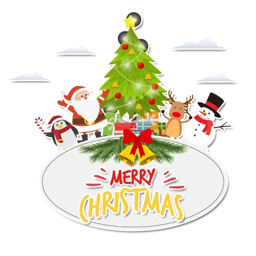 ⛄ Стикер «Happy Merry Christmas» для Telegram