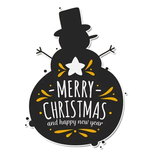⛄ Стикер «Happy Merry Christmas» для Telegram