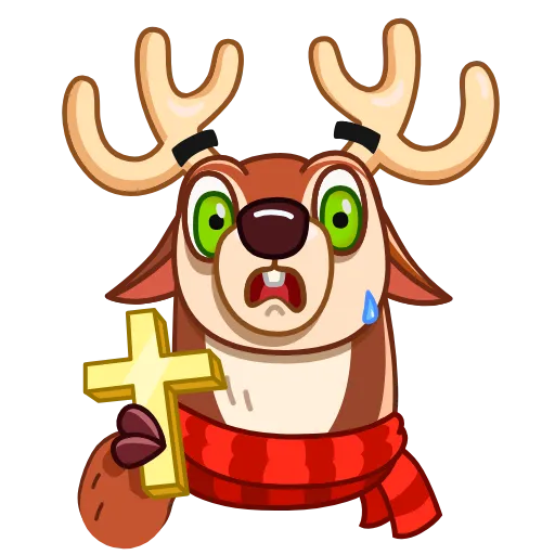 😨 Стикер «Happy New Deer» для Telegram
