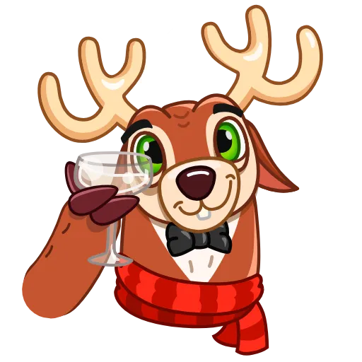 🥂 Стикер «Happy New Deer» для Telegram
