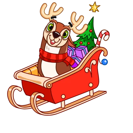 🏃‍♂️ Стикер «Happy New Deer» для Telegram