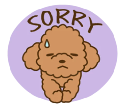 😔 Стикер «happy poodle» для Telegram