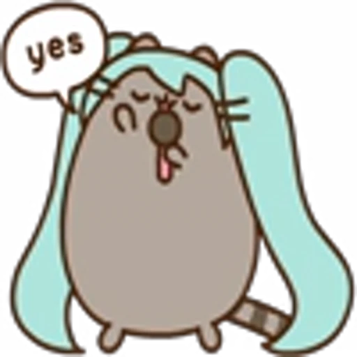 👍 Эмодзи «Hatsune Miku Pusheen» для Telegram