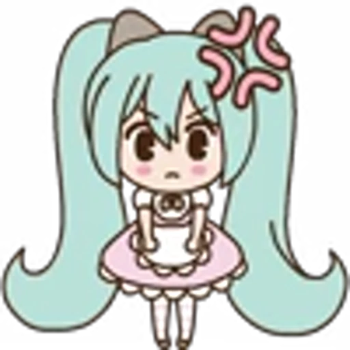 😠 Эмодзи «Hatsune Miku Pusheen» для Telegram