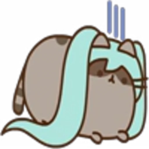 🫤 Эмодзи «Hatsune Miku Pusheen» для Telegram