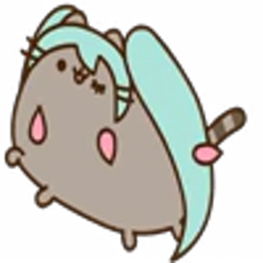 😇 Эмодзи «Hatsune Miku Pusheen» для Telegram