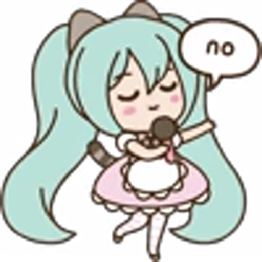👎 Эмодзи «Hatsune Miku Pusheen» для Telegram