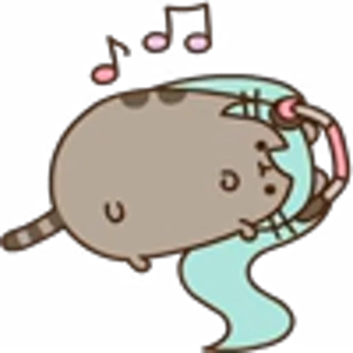 🎧 Эмодзи «Hatsune Miku Pusheen» для Telegram