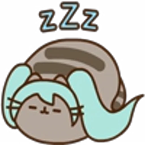 😴 Эмодзи «Hatsune Miku Pusheen» для Telegram