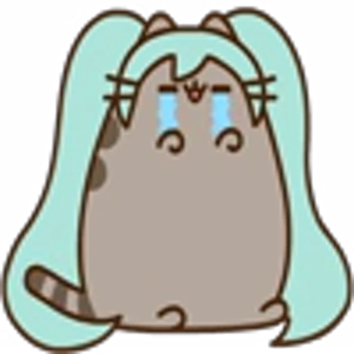 😭 Эмодзи «Hatsune Miku Pusheen» для Telegram