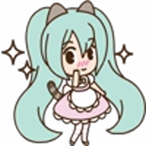 😊 Эмодзи «Hatsune Miku Pusheen» для Telegram