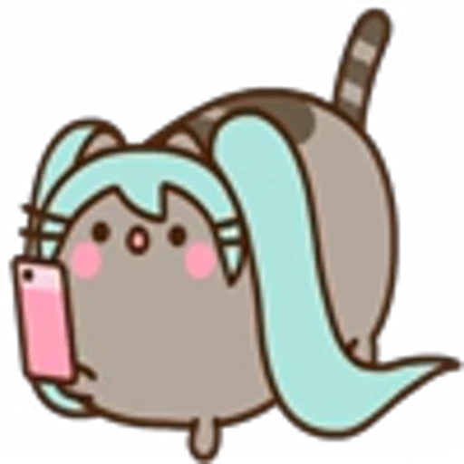📱 Эмодзи «Hatsune Miku Pusheen» для Telegram