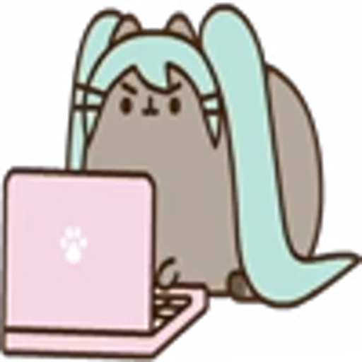 💻 Эмодзи «Hatsune Miku Pusheen» для Telegram