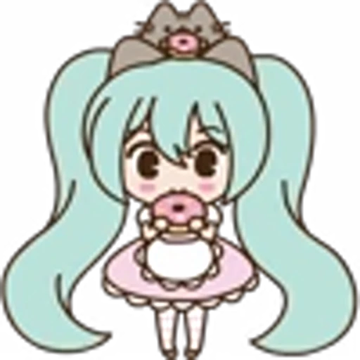 🍩 Эмодзи «Hatsune Miku Pusheen» для Telegram