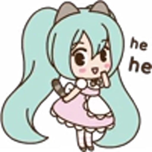 😅 Эмодзи «Hatsune Miku Pusheen» для Telegram