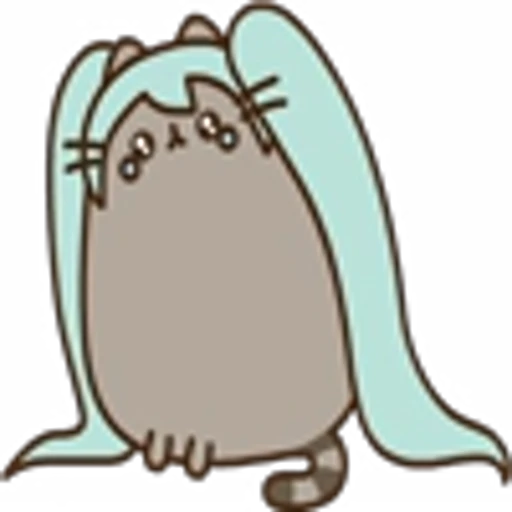 😢 Эмодзи «Hatsune Miku Pusheen» для Telegram