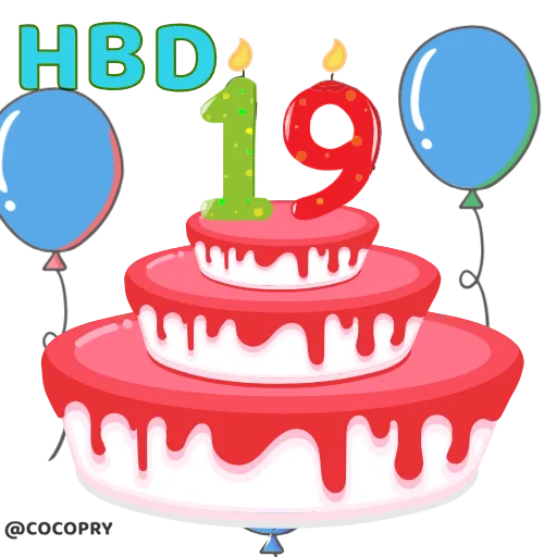 🥳 Стикер «HBD» для Telegram
