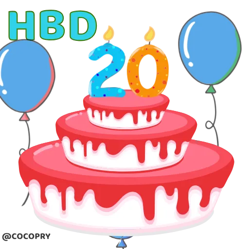 🥳 Стикер «HBD» для Telegram