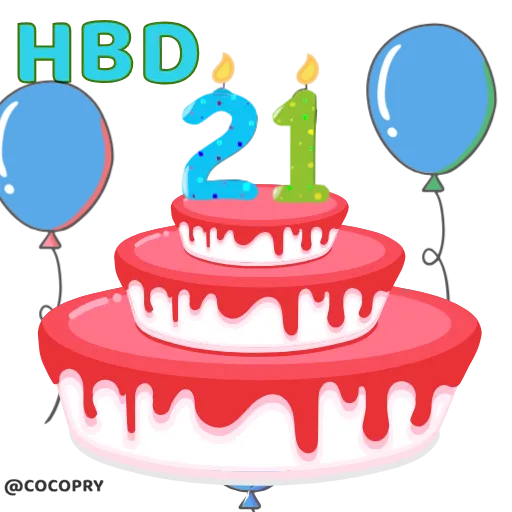 🥳 Стикер «HBD» для Telegram