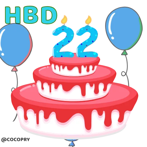 🥳 Стикер «HBD» для Telegram