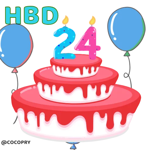 🥳 Стикер «HBD» для Telegram